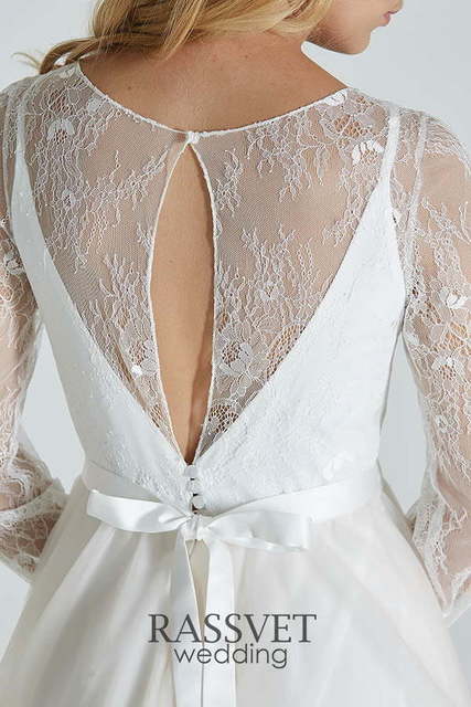 Свадебное платье Луана. Силуэт А-силуэт. Цвет Белый / Молочный. Вид 8