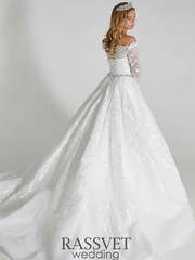 Свадебное платье Елизавета. Силуэт Пышное, А-силуэт. Цвет Белый / Молочный. Вид 2