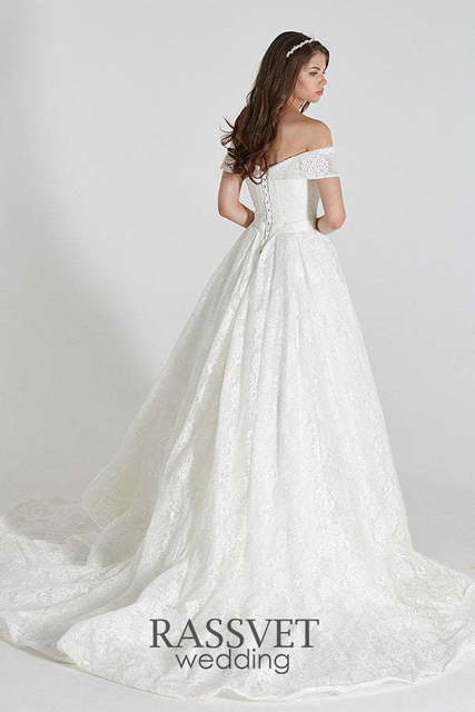 Свадебное платье Бриана. Силуэт А-силуэт. Цвет Белый / Молочный. Вид 2