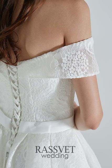 Свадебное платье Бриана. Силуэт А-силуэт. Цвет Белый / Молочный. Вид 4