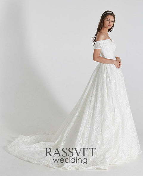 Свадебное платье Бриана. Силуэт А-силуэт. Цвет Белый / Молочный. Вид 5