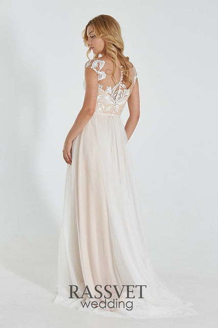 Свадебное платье Эсперанса. Силуэт А-силуэт. Цвет Белый / Молочный. Вид 2