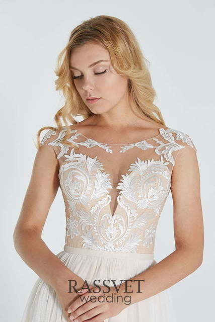 Свадебное платье Эсперанса. Силуэт А-силуэт. Цвет Белый / Молочный. Вид 3