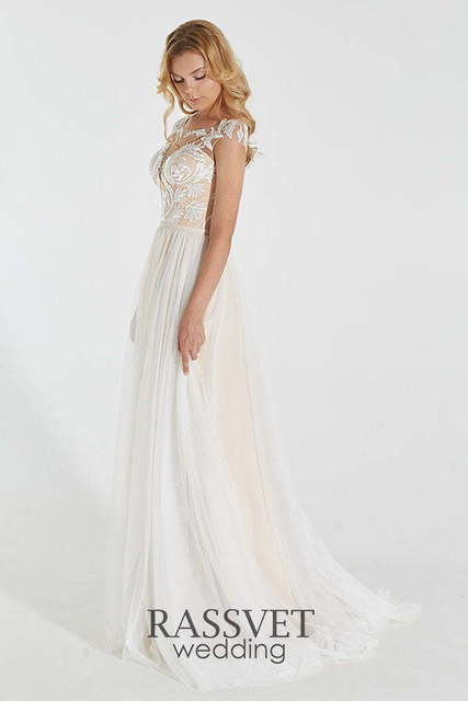 Свадебное платье Эсперанса. Силуэт А-силуэт. Цвет Белый / Молочный. Вид 5