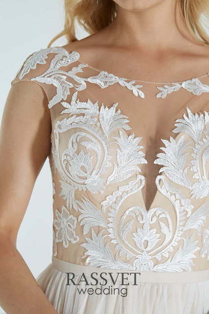 Свадебное платье Эсперанса. Силуэт А-силуэт. Цвет Белый / Молочный. Вид 6