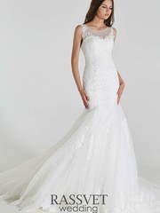 Свадебное платье Каприс. Силуэт Рыбка. Цвет Белый / Молочный. Вид 1