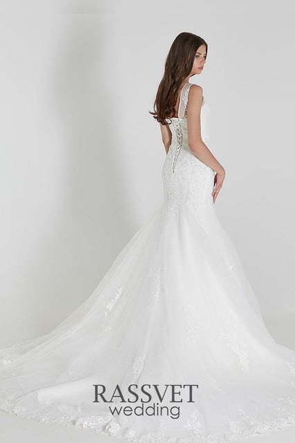 Свадебное платье Каприс. Силуэт Рыбка. Цвет Белый / Молочный. Вид 2