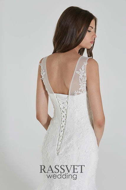 Свадебное платье Каприс. Силуэт Рыбка. Цвет Белый / Молочный. Вид 4