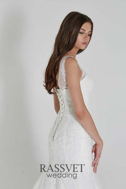 Свадебное платье Каприс. Силуэт Рыбка. Цвет Белый / Молочный. Вид 5