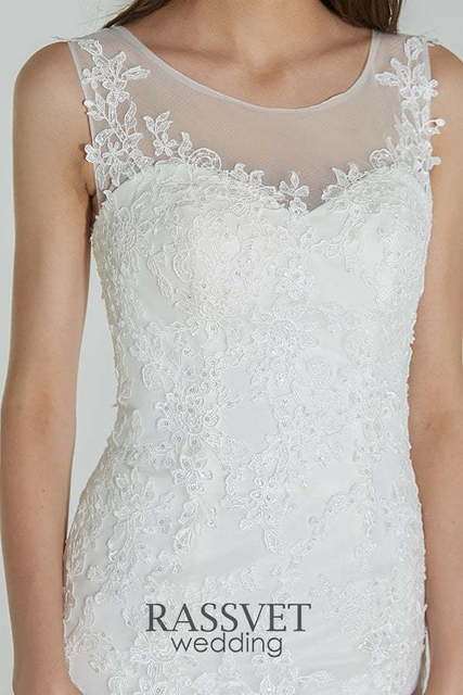 Свадебное платье Каприс. Силуэт Рыбка. Цвет Белый / Молочный. Вид 6