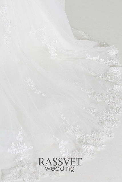 Свадебное платье Каприс. Силуэт Рыбка. Цвет Белый / Молочный. Вид 8