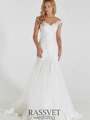 Свадебное платье Жанин. Силуэт Рыбка. Цвет Белый / Молочный. Вид 1