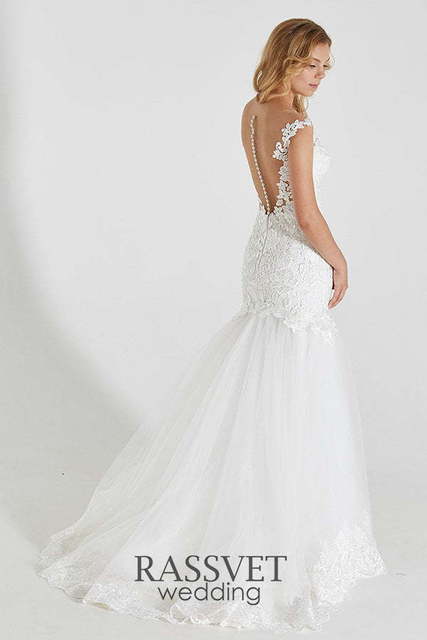 Свадебное платье Жанин. Силуэт Рыбка. Цвет Белый / Молочный. Вид 2