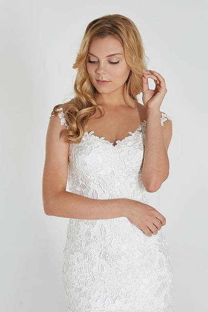 Свадебное платье Жанин. Силуэт Рыбка. Цвет Белый / Молочный. Вид 3