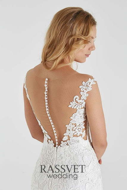 Свадебное платье Жанин. Силуэт Рыбка. Цвет Белый / Молочный. Вид 4