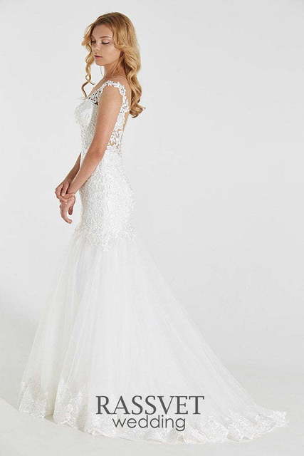 Свадебное платье Жанин. Силуэт Рыбка. Цвет Белый / Молочный. Вид 5