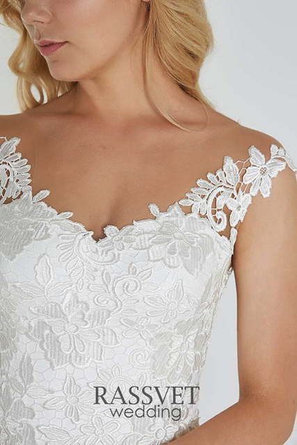 Свадебное платье Жанин. Силуэт Рыбка. Цвет Белый / Молочный. Вид 6