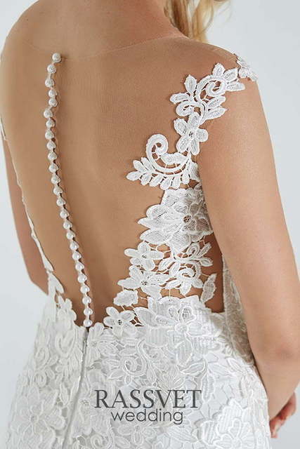 Свадебное платье Жанин. Силуэт Рыбка. Цвет Белый / Молочный. Вид 7