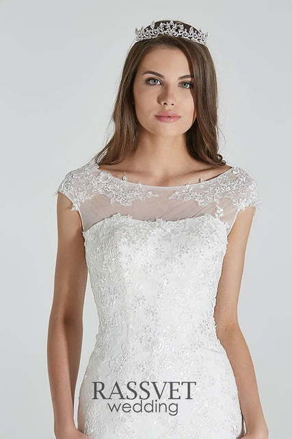 Свадебное платье Анабель. Силуэт Рыбка. Цвет Белый / Молочный. Вид 3