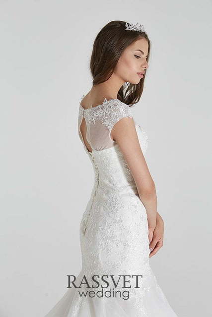 Свадебное платье Анабель. Силуэт Рыбка. Цвет Белый / Молочный. Вид 4