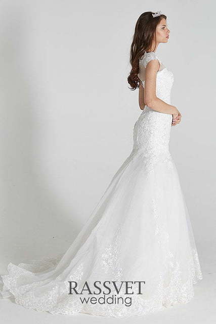 Свадебное платье Анабель. Силуэт Рыбка. Цвет Белый / Молочный. Вид 5