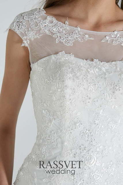 Свадебное платье Анабель. Силуэт Рыбка. Цвет Белый / Молочный. Вид 6