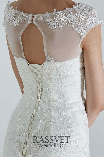 Свадебное платье Анабель. Силуэт Рыбка. Цвет Белый / Молочный. Вид 7