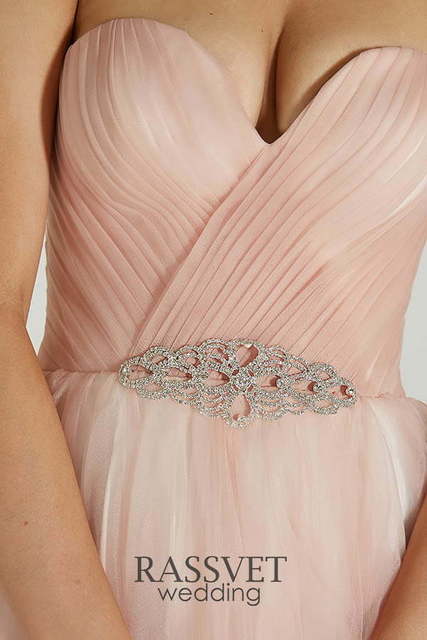 Свадебное платье Сапфир. Силуэт А-силуэт. Цвет оттенки Розового. Вид 6