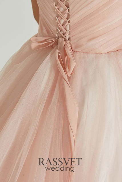 Свадебное платье Сапфир. Силуэт А-силуэт. Цвет оттенки Розового. Вид 7