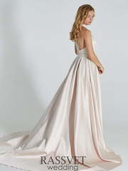 Свадебное платье Эльза. Силуэт А-силуэт. Цвет Айвори / Капучино. Вид 2