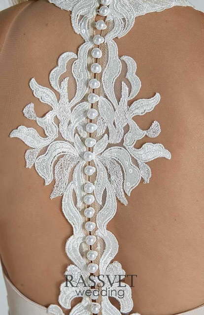 Свадебное платье Эльза. Силуэт А-силуэт. Цвет Айвори / Капучино. Вид 6