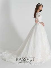 Свадебное платье Луиза. Силуэт А-силуэт. Цвет Белый / Молочный. Вид 2