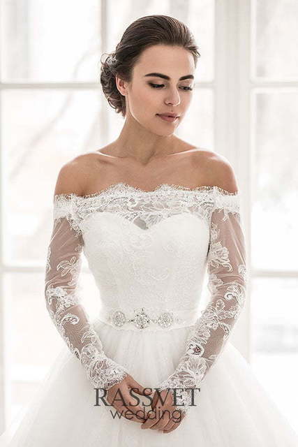 Свадебное платье Витэлия. Силуэт А-силуэт. Цвет Белый / Молочный. Вид 3