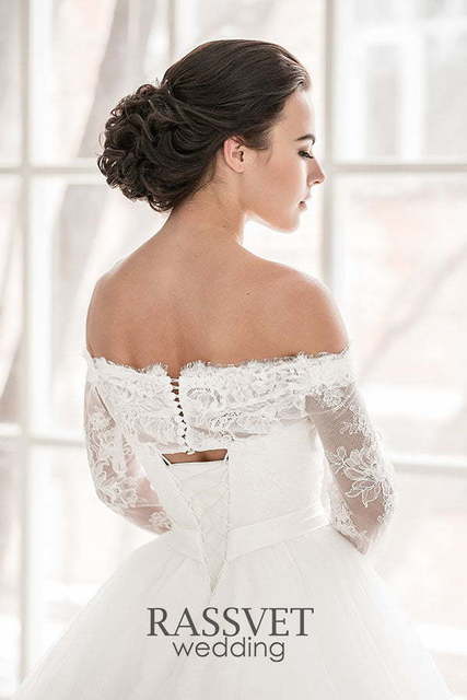 Свадебное платье Витэлия. Силуэт А-силуэт. Цвет Белый / Молочный. Вид 4