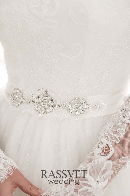 Свадебное платье Витэлия. Силуэт А-силуэт. Цвет Белый / Молочный. Вид 7