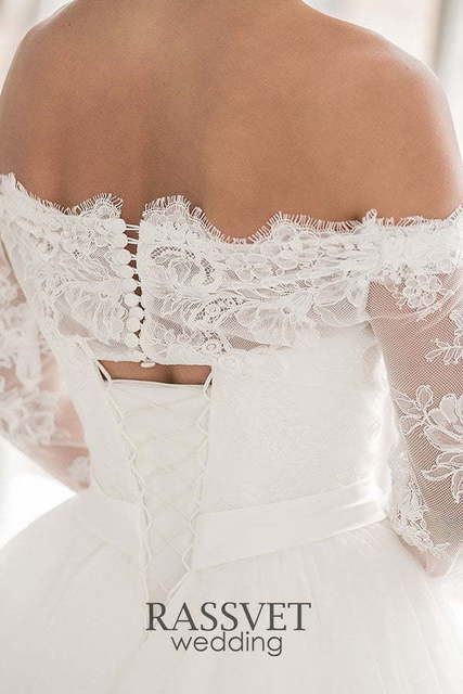 Свадебное платье Витэлия. Силуэт А-силуэт. Цвет Белый / Молочный. Вид 8