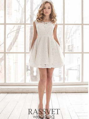 Свадебное платье Голди. Силуэт А-силуэт. Цвет Белый / Молочный. Вид 1