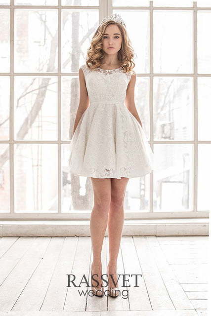 Свадебное платье Голди. Силуэт А-силуэт. Цвет Белый / Молочный. Вид 1