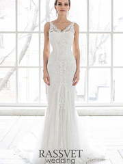 Свадебное платье Ариэль. Силуэт Прямое, Рыбка. Цвет Белый / Молочный. Вид 1