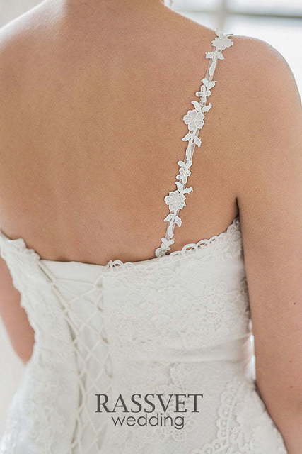 Свадебное платье Ариэль. Силуэт Рыбка, Прямое. Цвет Белый / Молочный. Вид 6