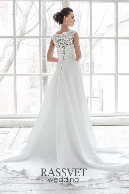 Свадебное платье Бриджет. Силуэт А-силуэт. Цвет Белый / Молочный. Вид 2