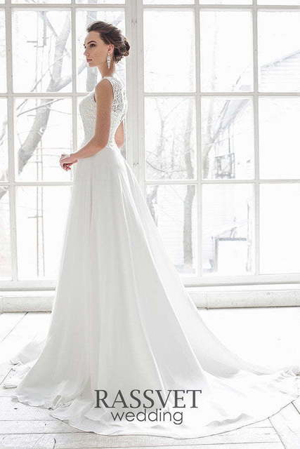 Свадебное платье Бриджет. Силуэт А-силуэт. Цвет Белый / Молочный. Вид 5