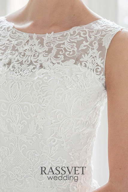 Свадебное платье Бриджет. Силуэт А-силуэт. Цвет Белый / Молочный. Вид 6