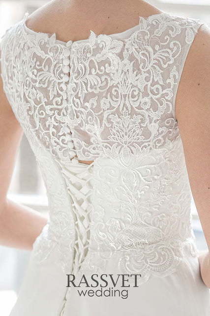 Свадебное платье Бриджет. Силуэт А-силуэт. Цвет Белый / Молочный. Вид 7