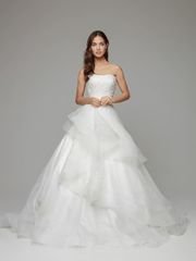 Свадебное платье Oliver. Силуэт А-силуэт. Цвет Айвори / Капучино. Вид 1