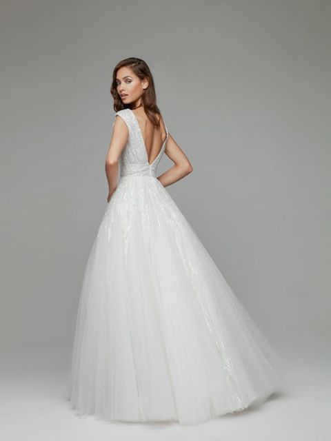 Свадебное платье Macoun. Силуэт А-силуэт. Цвет Айвори / Капучино. Вид 2