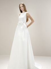 Свадебное платье 8005. Силуэт А-силуэт. Цвет Айвори / Капучино. Вид 1