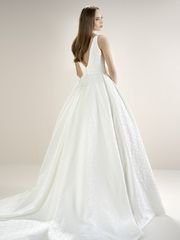 Свадебное платье 8032. Силуэт А-силуэт. Цвет Айвори / Капучино. Вид 2