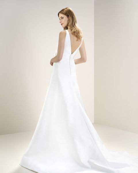 Свадебное платье 8050. Силуэт А-силуэт. Цвет Айвори / Капучино. Вид 2