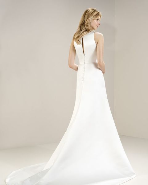 Свадебное платье 8053. Силуэт А-силуэт. Цвет Айвори / Капучино. Вид 2